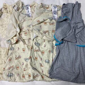 Bundle 4x Halo Disney Winnie The Pooh Perfect Temp Velcro Swaddles